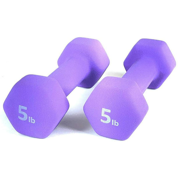 5 LB Weights Rubber Coated Hex Dumbbells NEW Pair • FUSCIA